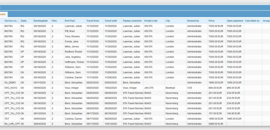 Booking search Pacific